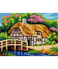 ORCHIDEA Gobelin set Hiša ob potoku | 16,5 x 22cm M2764