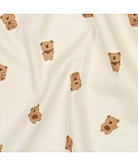 Verhees GOTS Poplin Medvedki | naravna | 100%CO 02062.002