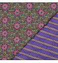 Prešiti batist Ornament | obojestranski | olivna | 75%CO / 25%PL