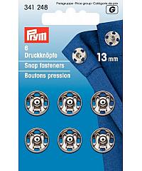 PRYM Prišivni pritiskači | 13mm | srebro 341248