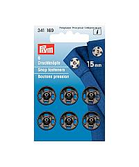 PRYM Prišivni pritiskači | črni | 15mm | 6kos 341169