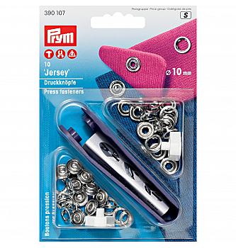 Pritiskači za jersey z orodjem | 10mm | lahko zapiranje | srebrni | 10kos