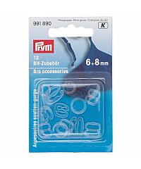 PRYM Sponke za nedrček | 6-8mm | prozorne | 12 kos 991890