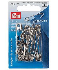 PRYM Varnostne zaponke | srebrne | 27/38/50mm | 18kos 085120