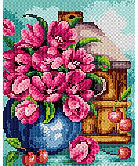 ORCHIDEA Gobelin Vaza s cvetjem | 24x30cm 2407H