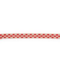 RICO Design Okrasni trak | 141 | natur z rdečimi kvadri | 11mm x 2m 7004.50.68