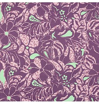 Pamučni saten Cvetno | tanji | ljubičasta | 100%CO