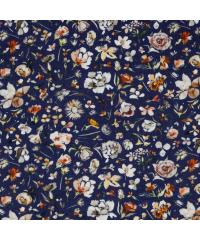 Verhees GOTS Tetra Akvarel cveće | tamno plava | digitalna štampa | 100%CO 08099.013