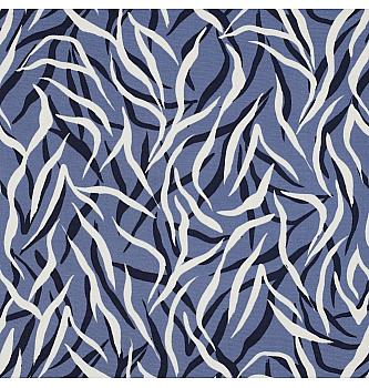 Viskozna tkanina Stilizovana zebra | sivoplava | 97%VI / 3%EL