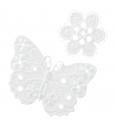 Prišivač Leptir i cvet sa belom čipkom
