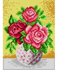 ORCHIDEA Goblen Ruže u tačkastoj vazi  | 18x24cm 1701F