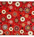 Puplin Božićni ornamenti | metalik | crvena | 100%CO