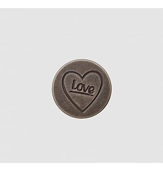 Dugme metalno Love | 17mm