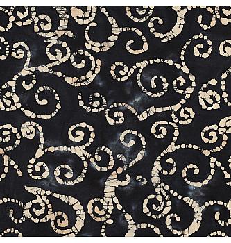 Puplin Batik Spirale | crna | 100%CO