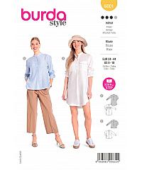 BURDA Kroj Bluza i tunika sa ruskom kragnom 6001