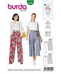 BURDA Kroj Pantalone sa širokim elastičnim pojasom 6229