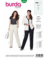 BURDA Kroj Osnovne ravne pantalone 6952