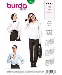 BURDA Kroj Moderna ženska bluza sa kragnom 7136