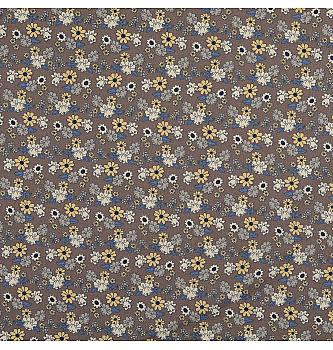 Puplin Mini cvetovi | sivosmeđa | 100%CO