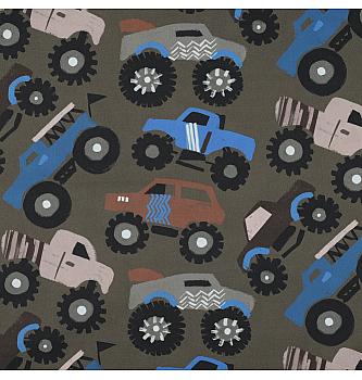 Puplin Monstertrucks | digitalna štampa | vojnički zelena | 100%CO