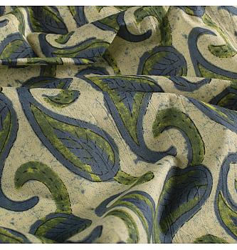 Batist batik Botanički paisley | zelena | 100%CO