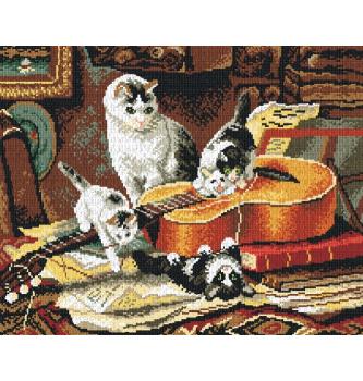 Goblen Mace se igraju sa gitarom | 40x50cm