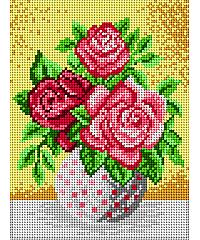 ORCHIDEA Goblen Ruže u tačkastoj vazi  | 18x24cm 1701F