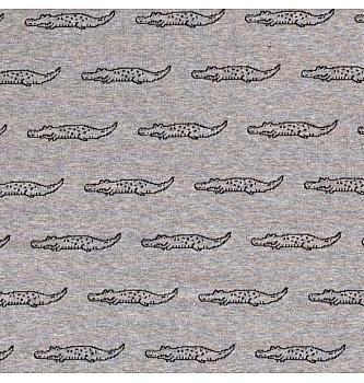 Žakard pletenina Krokodili | 90%CO / 5%PL / 5%EL