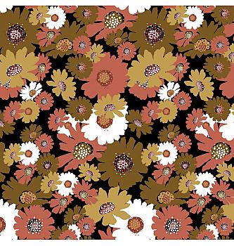 GOTS Futer  Cvetovi | crna | 95% CO / 5% EL