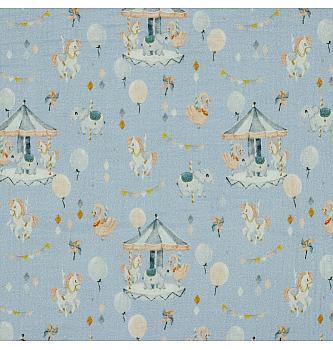 GOTS Tetra Vrteška | svetlo plava | digitalna štampa | 100%CO