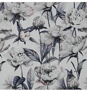 Deko pamuk Božuri | bela | digitalna štampa | 100%CO