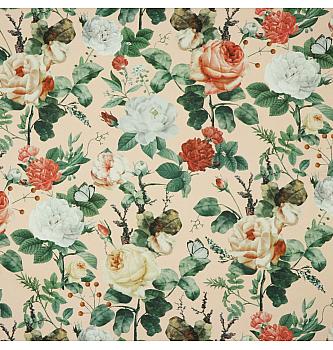 Deko pamuk Romantično cveće | kajsija | digitalna štampa | 100%CO