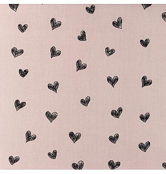 Puplin Nacrtana srca | lila | 100%CO