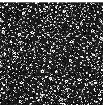 Tkanina Magnolija Sitno cveće | crna | 95%PL / 5%EL