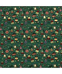 Nooteboom Puplin Božićni ukrasi i pokloni | metalik | zelena | 100%CO 20729.025