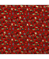 Nooteboom Puplin Božićni ukrasi i pokloni | metalik | crvena | 100%CO 20729.015