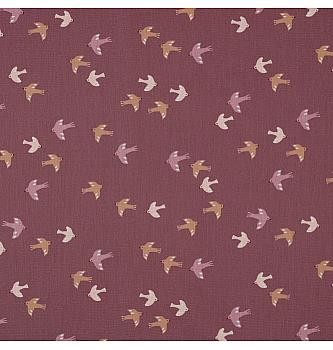 GOTS puplin Ptičice na nebu | bordo | 100%CO