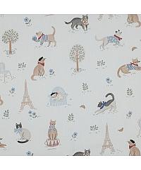 Verhees Puplin Pariške mačke | bela | digitalna štampa | 100%CO 05964.001