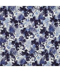 Verhees Viskozna tkanina Cvetni akvarel | džins | digitalna štampa | 97%VI / 3%EL 05784.001