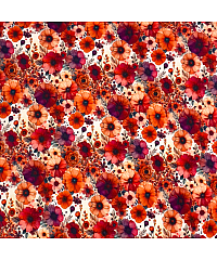 KH Group Viskozni žersej Crveni mak | digitalna štampa | bela | 95%VI / 5%EL S2102-3681