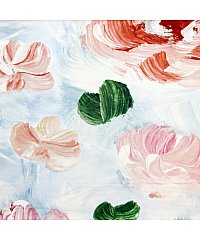 KH Group Viskozni žersej Lokvanji | digitalna štampa | svetloplava | 95%VI / 5%EL S1899-3225