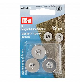 Prišivna magnetna kopča | srebrna | 19mm | 3kom