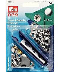 PRYM Drikeri sport | jako kopčanje | 15mm | srebrni | 10 kom 390201